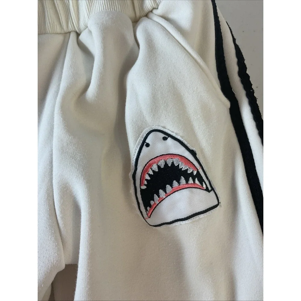 Lola And The Boys Sz 14 Ivory Striped Jaws Rocket Jogger Pants Fleece Casual‎